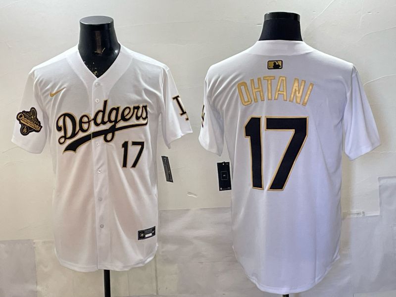 Men 2026 Nike Los Angeles Dodgers #17 Ohtani White Game MLB Jersey 08